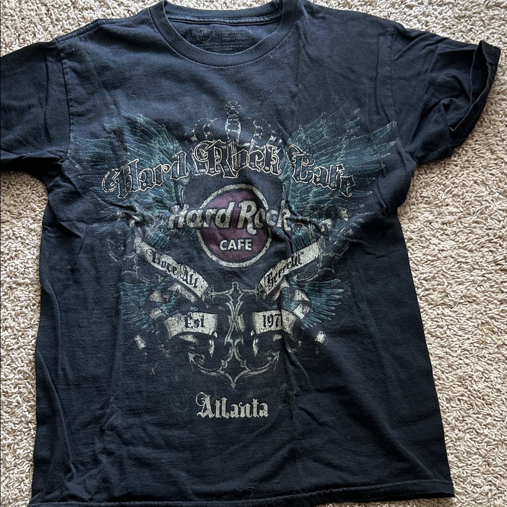 Hard Rock Cafe Black and Blue Graphic Tee